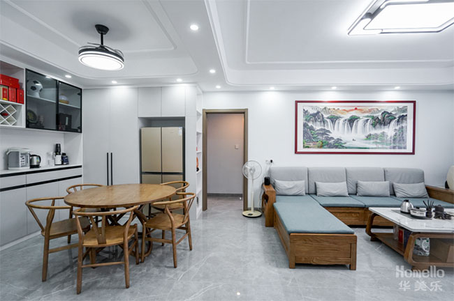 134㎡四居室，新中式與現代風結合，這樣的生活方便又美好